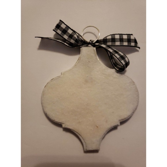 Black And White Checkered Tile Christmas Ormament - Picture 2 of 2